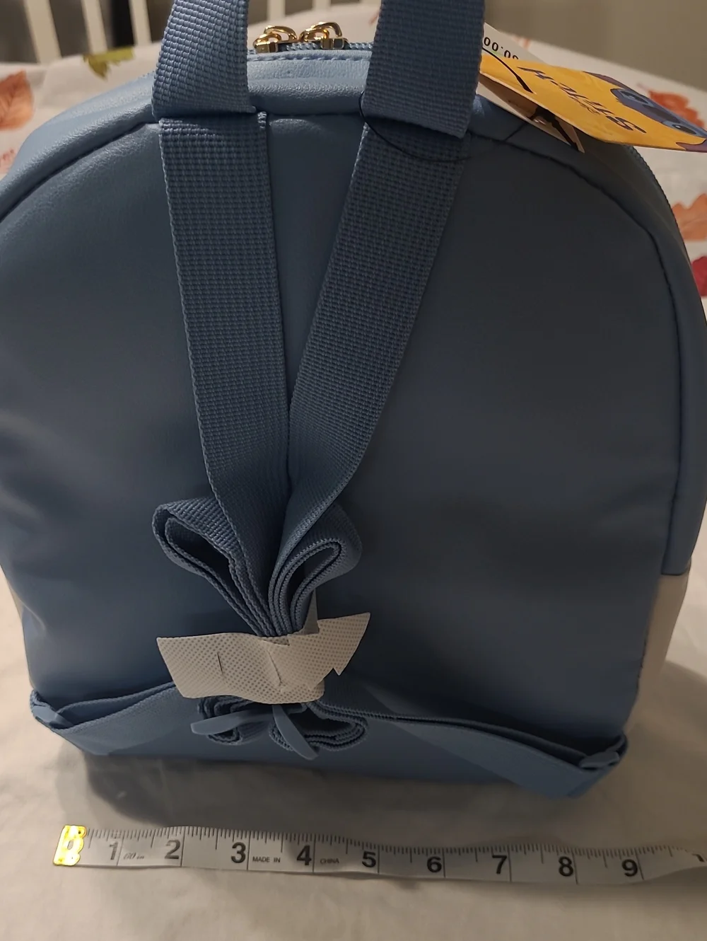 Disney Stitch Tropical Mini Backpack in Blue & White with Gold Accents